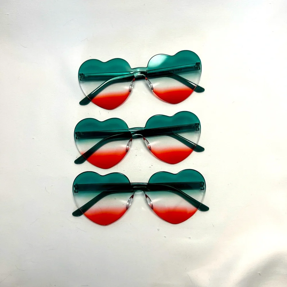 BOGO - Chicpop Heart-Shaped Gradient Glasses - 3 Pairs
